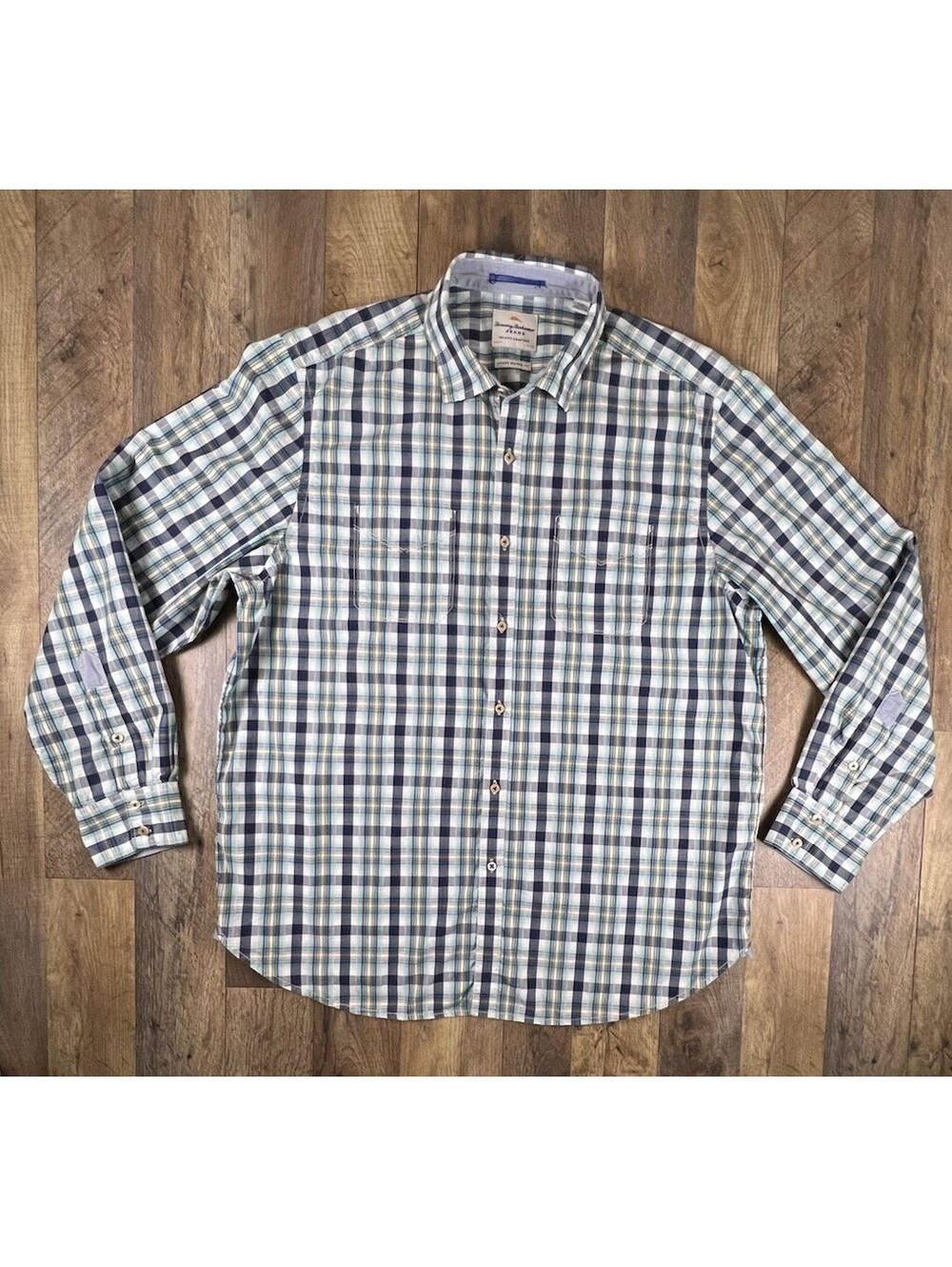 Tommy Bahama Island Modern Fit Long Sleeve Button Down Shirt Plaid Men's XL